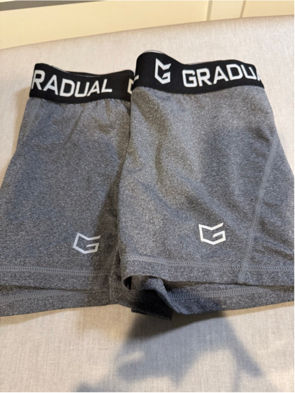 Women's GRADUAL Set of 2 Pairs Gray & Black Athletic Shorts Size S